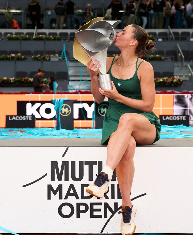 Tay vợt 23 tuổi người Ukraine có tuần thi đấu ấn tượng tại Madrid. Ảnh: WTA