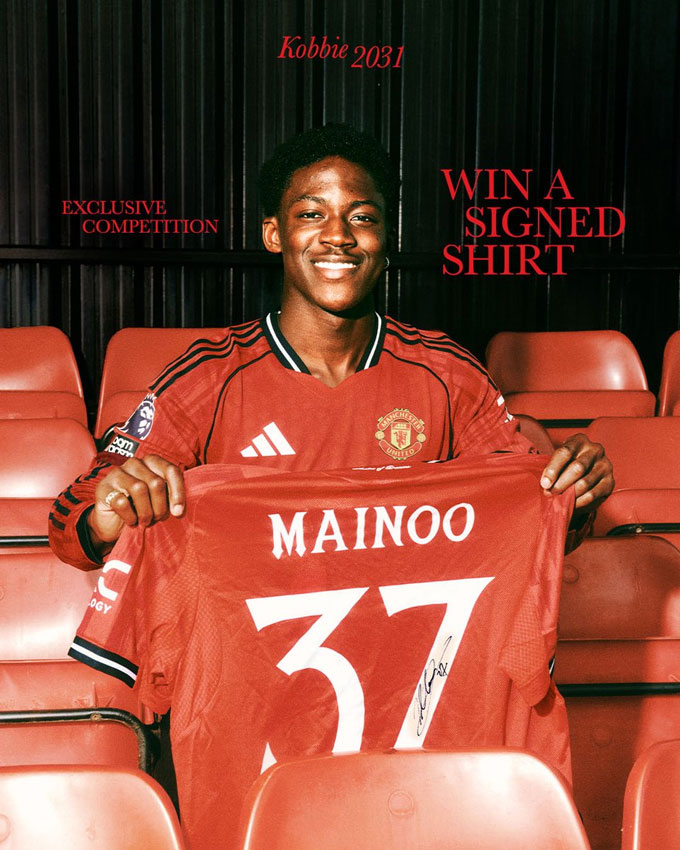 Mainoo mới được MU gia hạn cách đây vài ngày - Ảnh: Twitter Manchester United