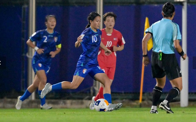 U17 nữ CHDCND Triều Tiên thắng đậm trước U17 nữ Đài Bắc Trung Hoa ở bảng C. Ảnh: AFC
