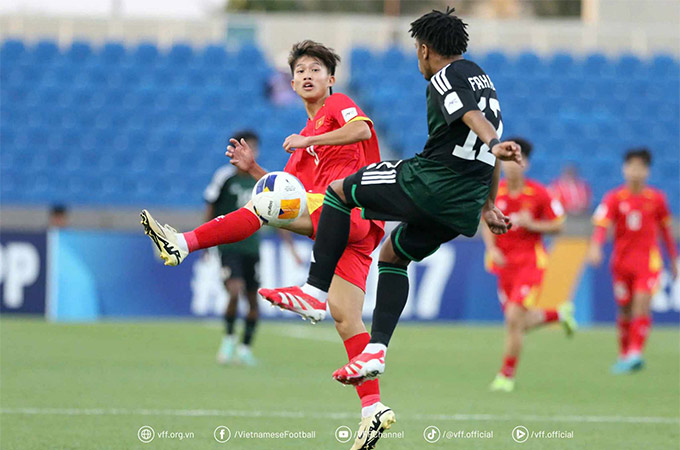 U17 Việt Nam với lứa cầu thủ sinh năm 2008 tuột vé dự U17 World Cup đầy đáng tiếc - Ảnh: VFF 