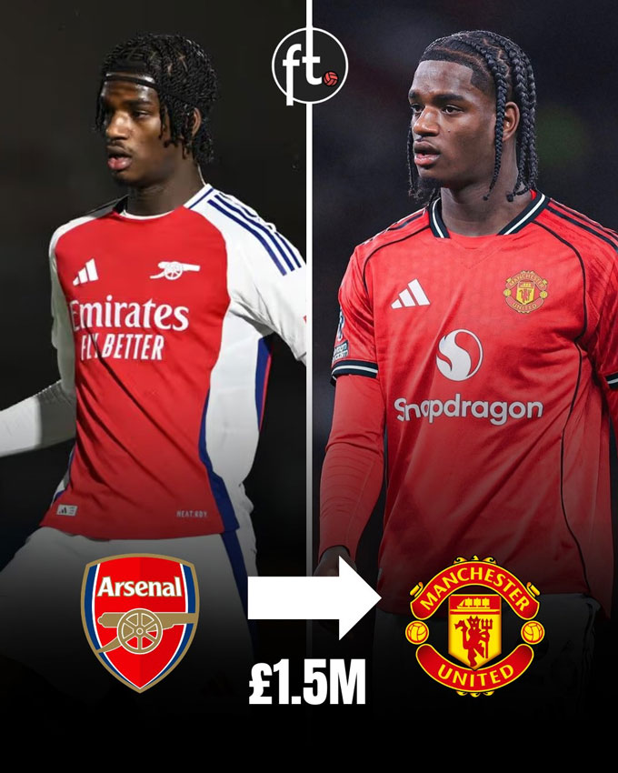 MU chỉ mất 1,5 triệu bảng để chiêu mộ Heaven từ Arsenal - Ảnh:  Football Tweet