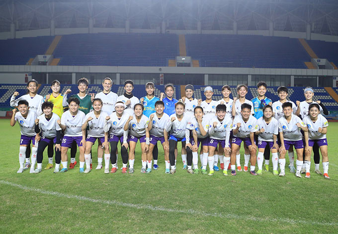 "ĐTQG thu nhỏ" trong đội hình của CLB nữ Thái Nguyên T&T. Ảnh: Phan Tùng