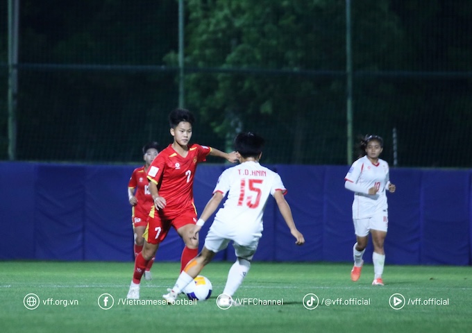 U17 nữ Việt nam đã có chiến thắng 2-1. Ảnh: VFF 