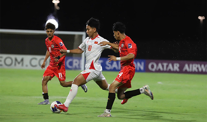 U17 Việt Nam đánh bại Yemen trong trận ra quân giải U17 châu Á 2026 - Ảnh: VFF 