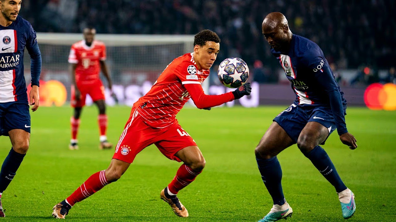 Musiala đá chính trận lượt đi gặp PSG, nhưng anh lại không tạo được dấu ấn