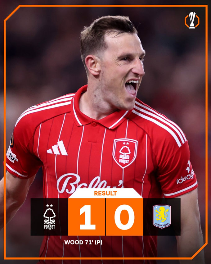 Nottingham đánh bại Aston Villa ở lượt đi - Ảnh:  UEFA Europa League