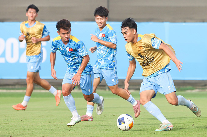U17 Việt Nam tự tin hướng tới trận gặp U17 Hàn Quốc - Ảnh: VFF 