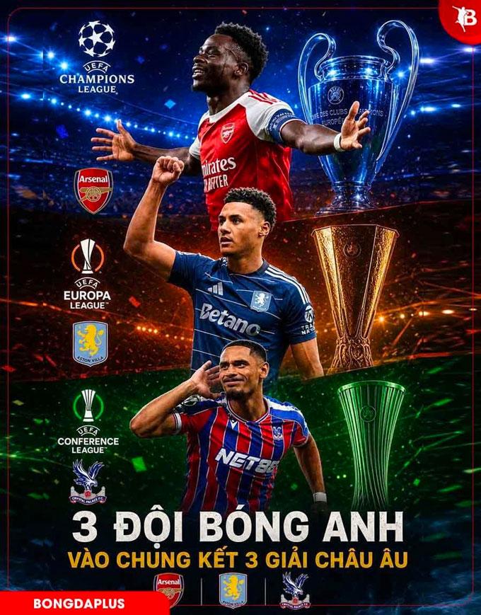Premier League lần đầu có 3 đại diện vào chung kết cúp châu Âu trong cùng 1 mùa giải