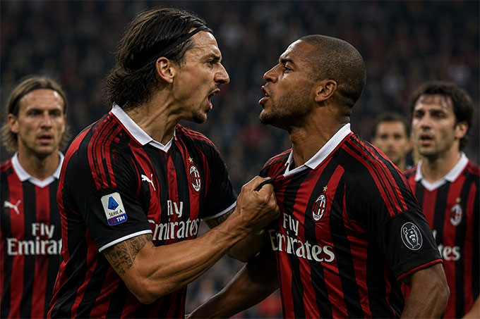 Ibra và Onyewu từng biến sân tập của Milan thành võ đài