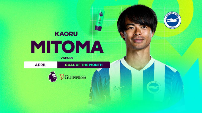Mitoma cân bằng kỷ lục giành giải bàn thắng đẹp nhất tháng với Bruno - Ảnh: premierleague.com