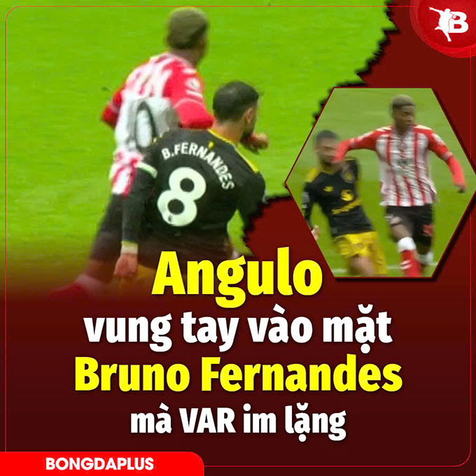 Nilson Angulo vung tay vào mặt đối phương nhưng không phải nhận thẻ đỏ