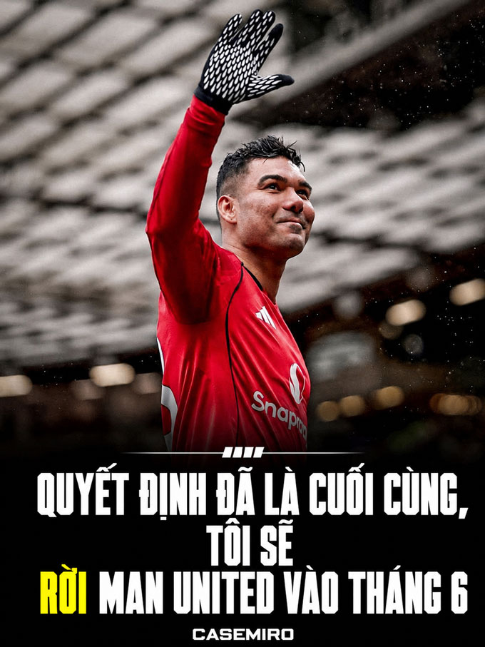 Casemiro xác nhận sẽ rời MU vào cuối mùa - Ảnh: Twitter Fabrizio Romano