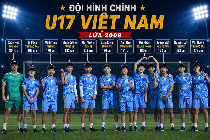 Đội hình chính của U17 Việt Nam liên tục lặp lại trong 5 trận gần nhất 