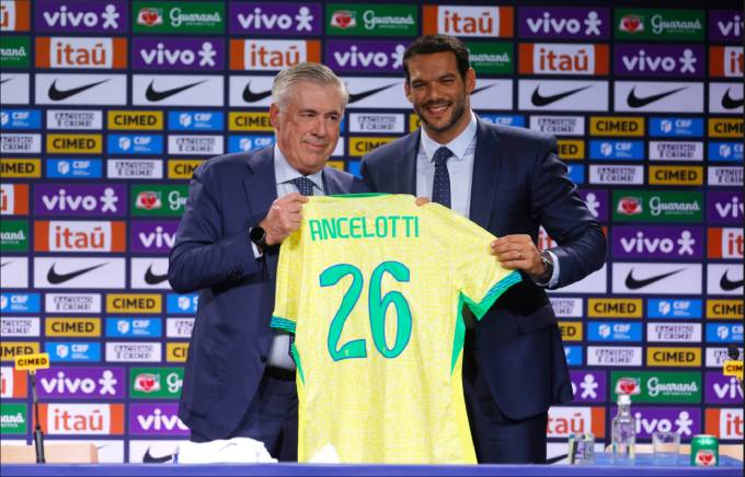 Carlo Ancelotti sẽ gia hạn với Brazil tới World Cup 2030 (ảnh: EPA)
