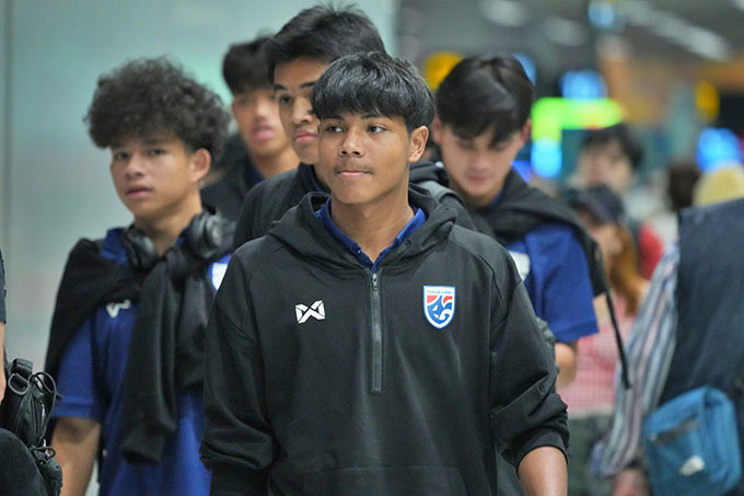 U17 Thái Lan về nước sau khi bị loại từ vòng bảng VCK U17 châu Á 2026. Ảnh: FA Thái Lan