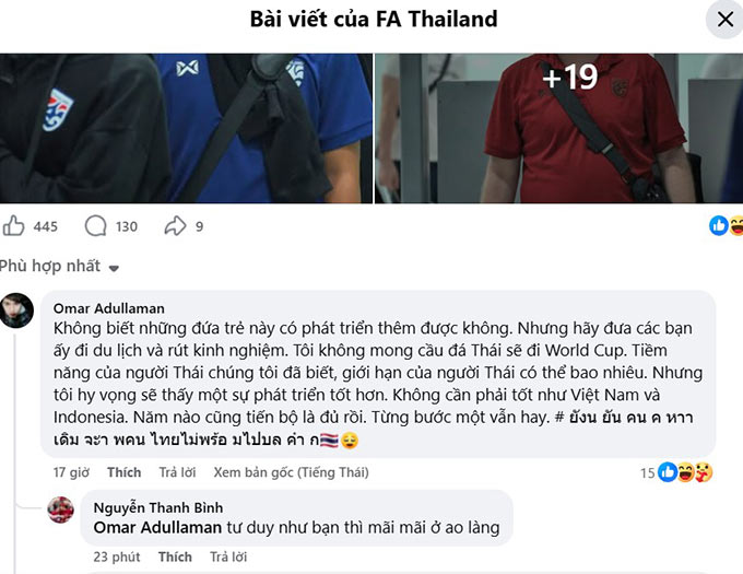 CĐV Thái Lan so sánh đội nhà với U17 Việt Nam