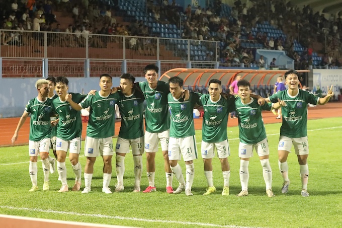 Niềm vui của Khánh Hoà khi cầm chân được Bắc Ninh. Ảnh: CTV 