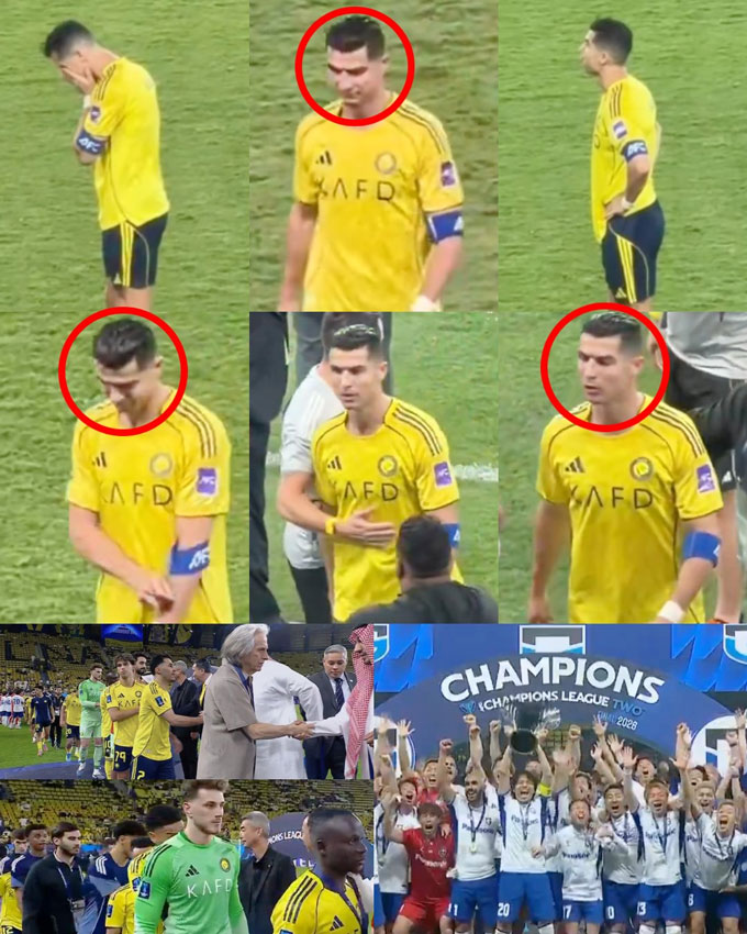 Ronaldo rời sân khi trọng tài còn chưa thổi còi và không thèm nhận huy chương - Ảnh: @InvictosSomos