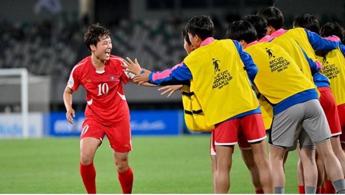 Niềm vui của U17 nữ Triều Tiên 