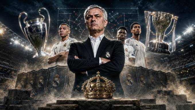 Nhiều nhiệm vụ khó khăn chờ Jose Mourinho ở Real Madrid (ảnh: AI)