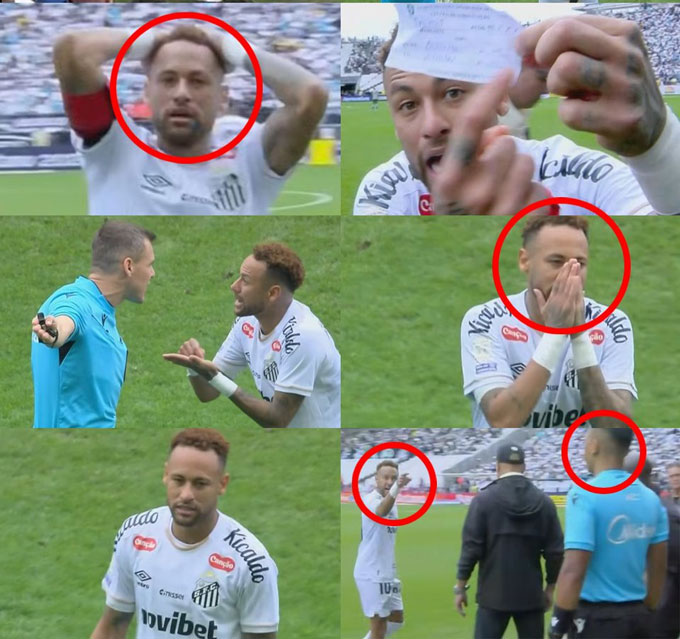 Neymar nổi điên với trọng tài và còn giơ mảnh giấy thay người để chứng minh sai lầm