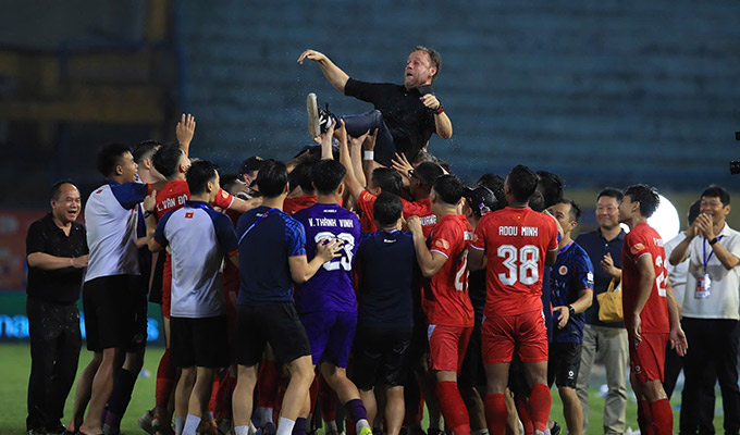 CAHN vô địch V.League 2025/26 sớm trước 3 vòng. Ảnh - Minh Tuấn