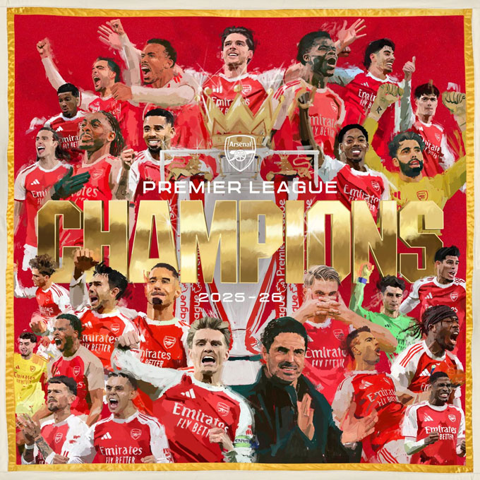 Arsenal vô địch Premier League sau 22 năm - Ảnh: @Arsenal