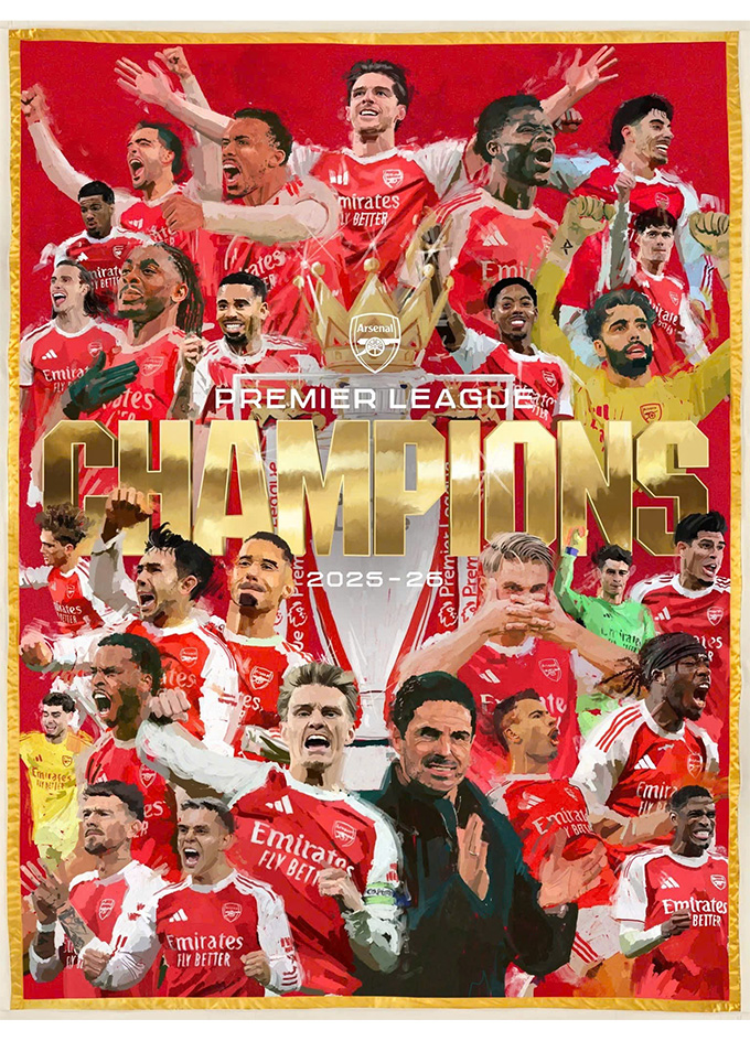 Chúc mừng Arsenal đã trở thành tân vương Premier League mùa này