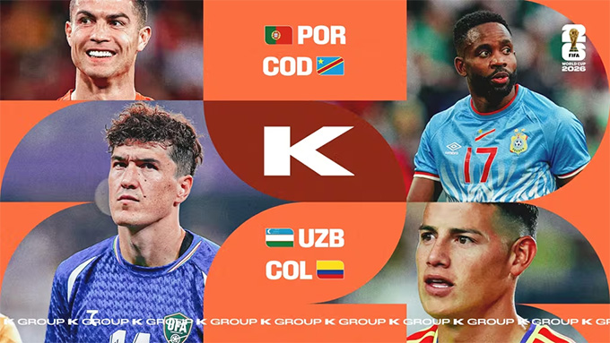 Bảng K tại World Cup 2026 được xem là dễ thở cho Bồ Đào Nha