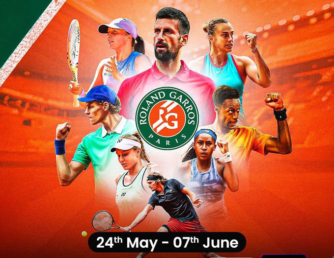 Roland Garros 2026 diễn ra từ ngày 24/5 đến 7/6