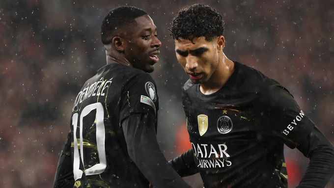 PSG đang hi vọng Dembele và Hakimi khỏe mạnh cho trận gặp Arsenal ở chung kết C1 2025/26