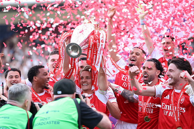 Arsenal phải nhanh chóng tập trung vào trận đấu cuối cùng của mùa giải, chung kết Champions League với PSG. Ảnh: Getty