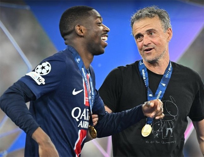Nhưng theo thời gian, Lucho giúp Dembele chuyển mình thành chủ lực của PSG