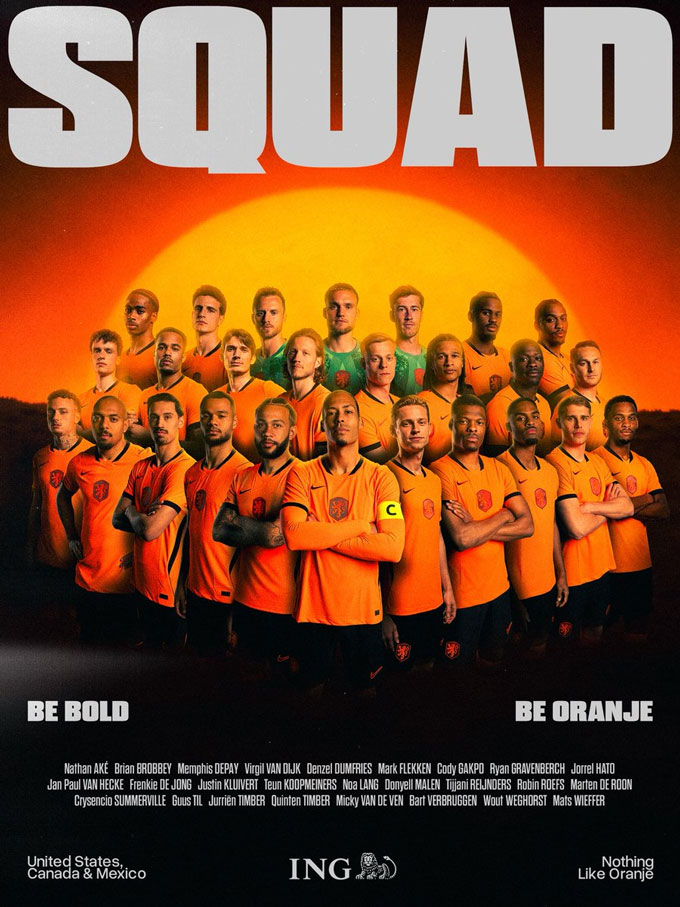 Hà Lan thiếu vắng nhiều ngôi sao ở World Cup 2026 - Ảnh: @OnsOranje