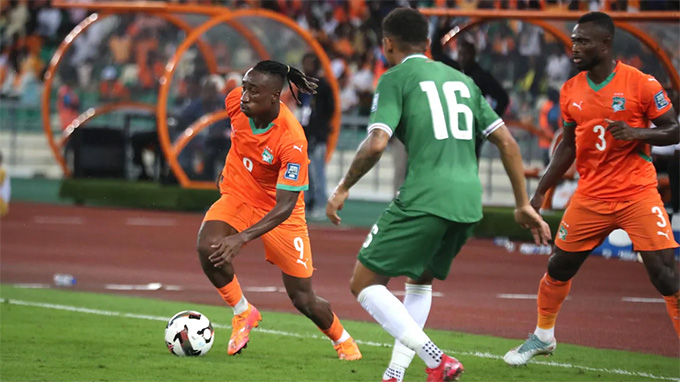 Diomande (số 9) là niềm hy vọng của ĐT Bờ Biển Ngà tại World Cup 2026
