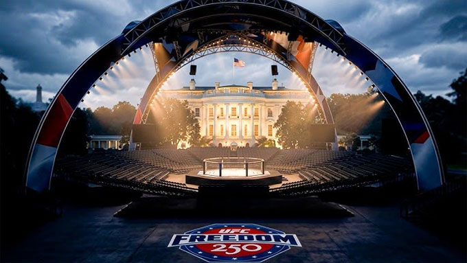 Mô phỏng 3D võ đài bát giác UFC tại khuôn viên Nhà Trắng