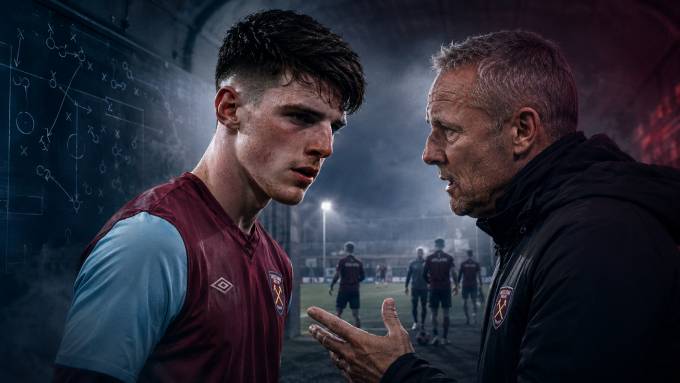 Rice nhận được nhiều bài học quan trọng từ Upson thời còn ở West Ham (ảnh do AI tạo)