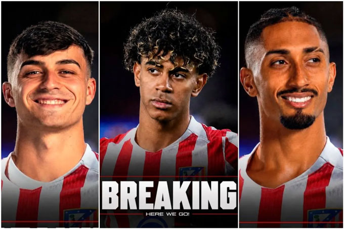 Atletico đáp trả bằng việc tuyên bố hỏi mua 3 trụ cột của Barca - Ảnh: Twitter