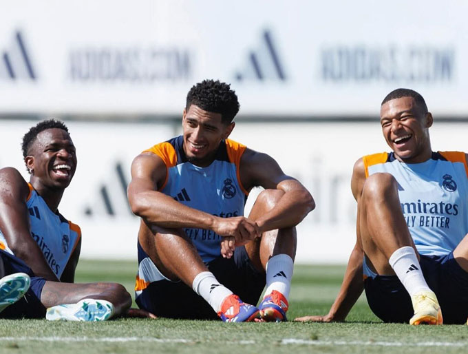 Bộ ba Vinicius, Bellingham và Mbappe sẽ hồi sinh dưới sự dẫn dắt của Mourinho? - Ảnh: @AdriRM33