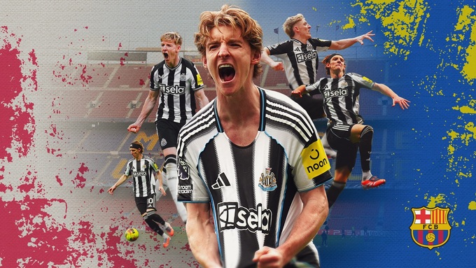 Anthony Gordon tiếp tục trưởng thành ở Newcastle, trước khi cập bến Barca. Ảnh: Sky Sports