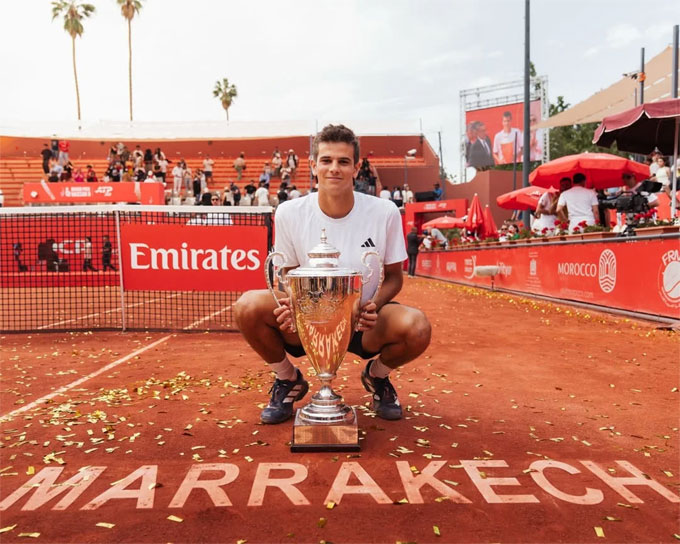 Danh hiệu ATP đầu tiên của Jodar là tại Marrakech tháng 4 năm nay. Ảnh: ATP