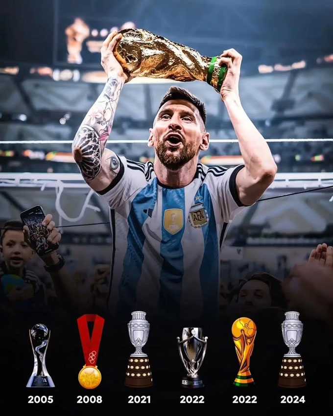 Messi đã giành đủ mọi vinh quang trong đời cầu thủ - Ảnh: @CulersPro