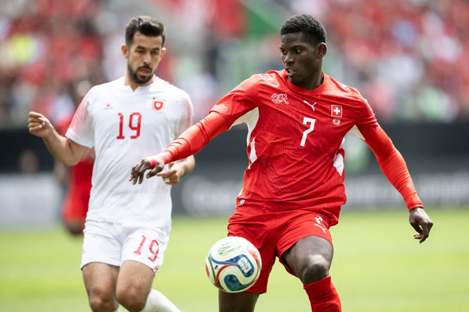 Embolo vừa đá trận giao hữu thắng Jordan mới đây