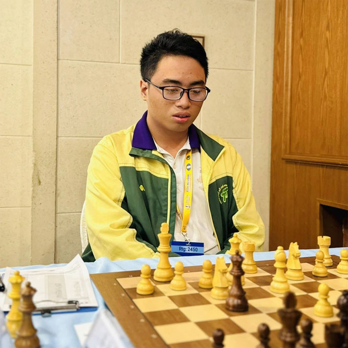 Phạm Trần Gia Phúc đang có phong độ ấn tượng tại giải vô địch cờ vua cá nhân châu Á 2026