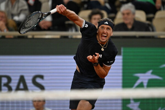 Zverev lần thứ năm vào bán kết giải Grand Slam đất nện ở Paris. Ảnh: ATP