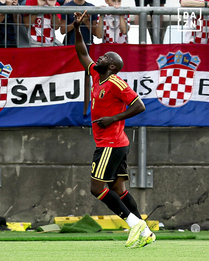 Lukaku tỏa sáng với 1 bàn thắng giúp Bỉ đánh bại Croatia - Ảnh: DAZN