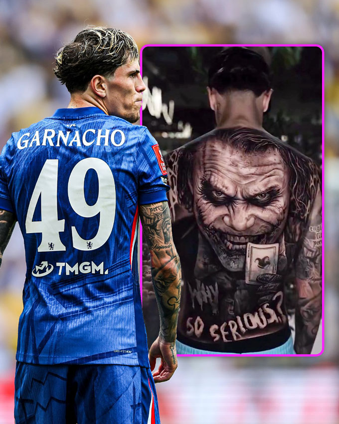 Garnacho xăm kín lưng - Ảnh: @footballontnt