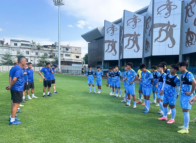 U19 Việt Nam trong buổi tập ngày 3/6