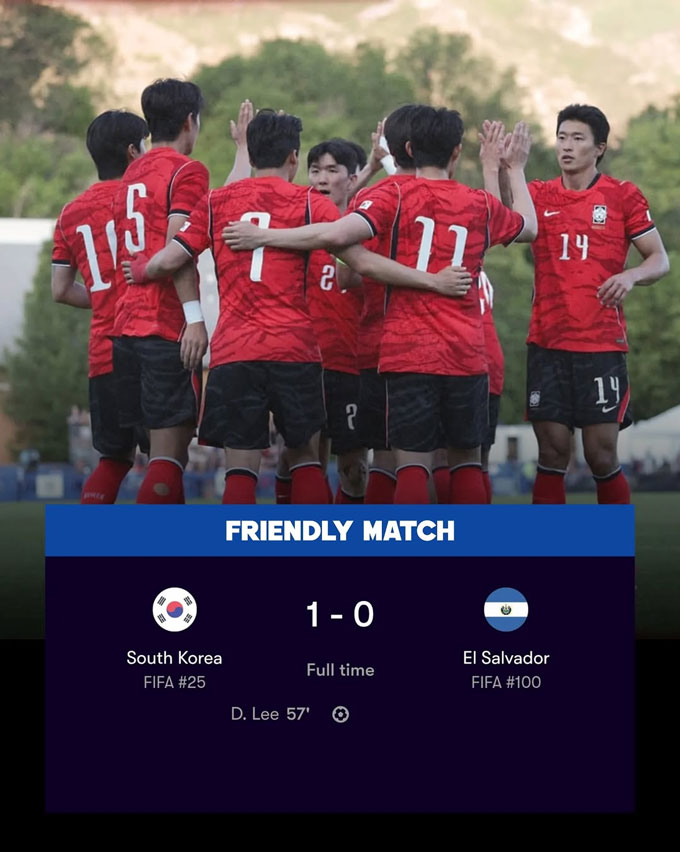 Hàn Quốc đánh bại El Salvador với tỷ số tối thiểu - Ảnh: jadwal_bola22