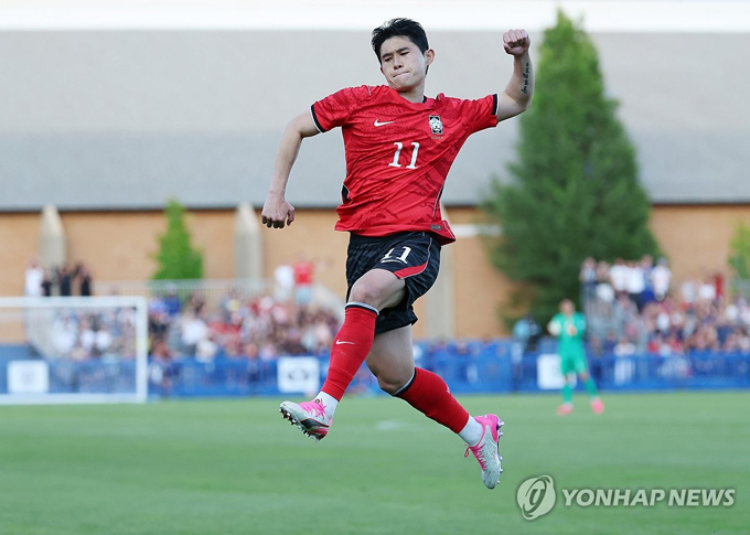 Lee Dong-gyeong ghi bàn duy nhất của trận đấu - Ảnh: Yonhap News